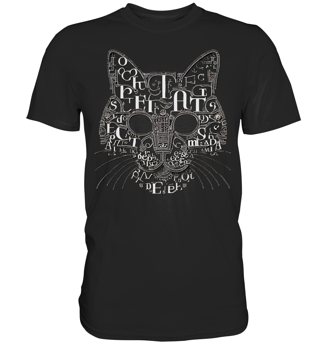 katzenkopf modernes design Buchstaben - Premium Shirt