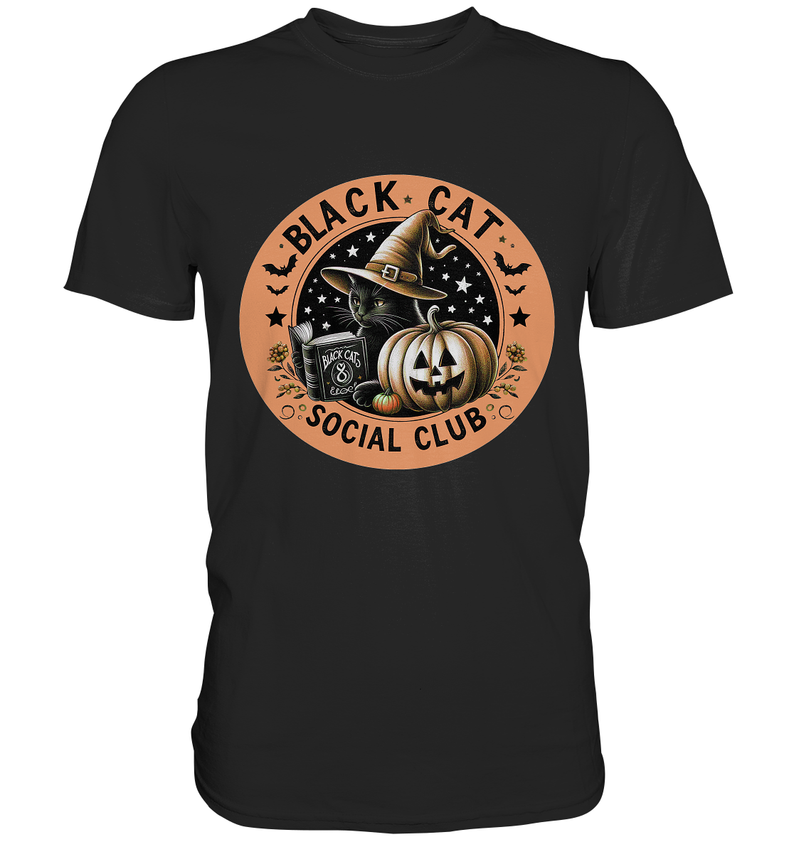 Halloween Black Cat Social Club - Premium Shirt