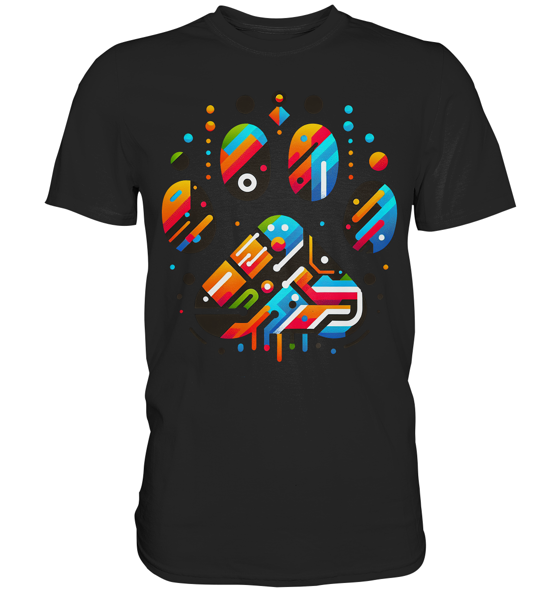 Y2K Technisch Design Pfote  - Premium Shirt