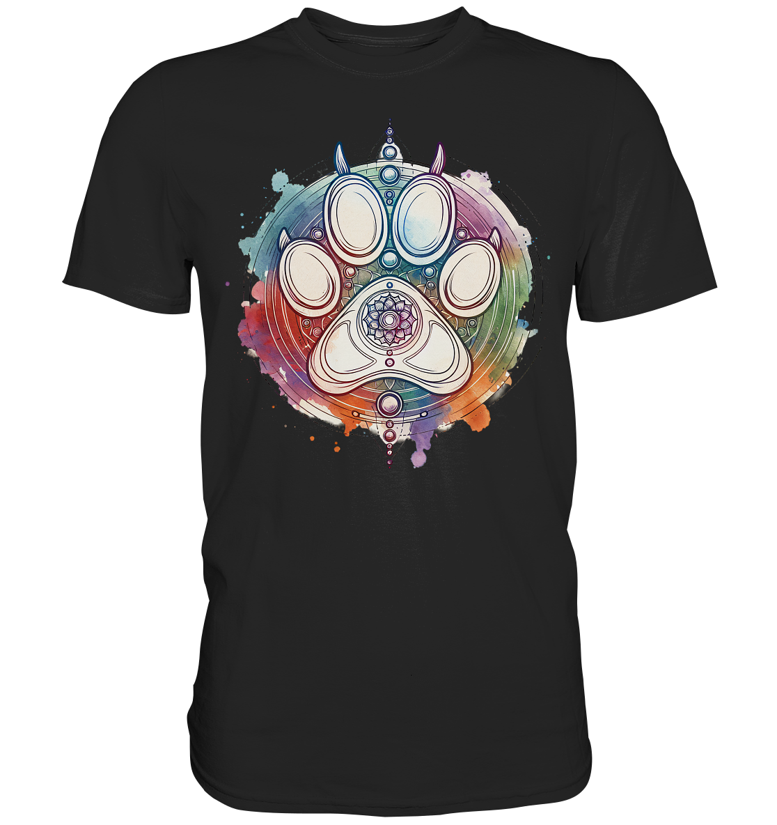 Modernes Design Chakra mit Pfote - Premium Shirt