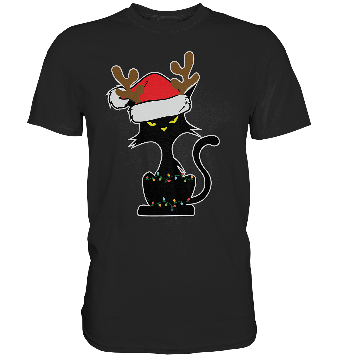 Grumpy Weihnachts Katze Cartoon - Premium Shirt