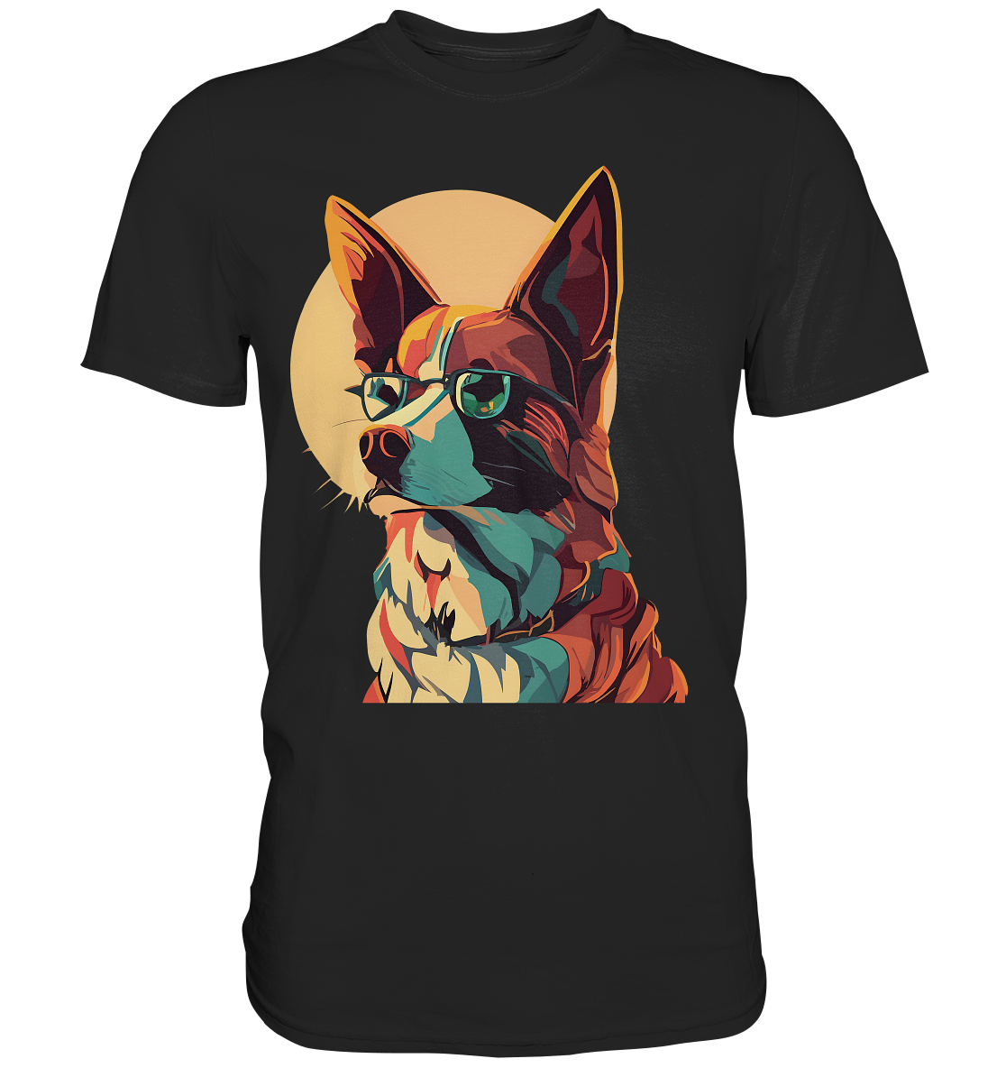 Retro Pop Art Illustration Fox Terrier Hund - Premium Shirt