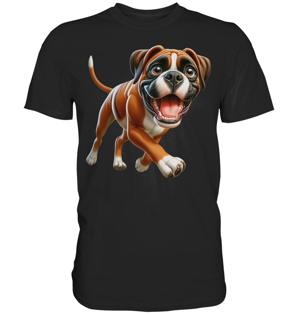 Boxer Cartoon Hund personalisierbar - Premium Shirt