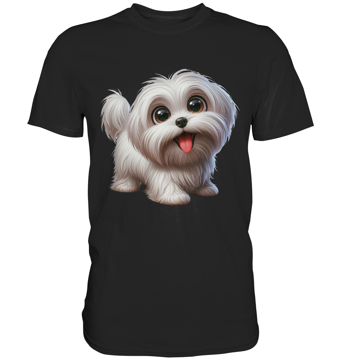 Malteser Hund Cartoon - personalisierbar - Premium Shirt