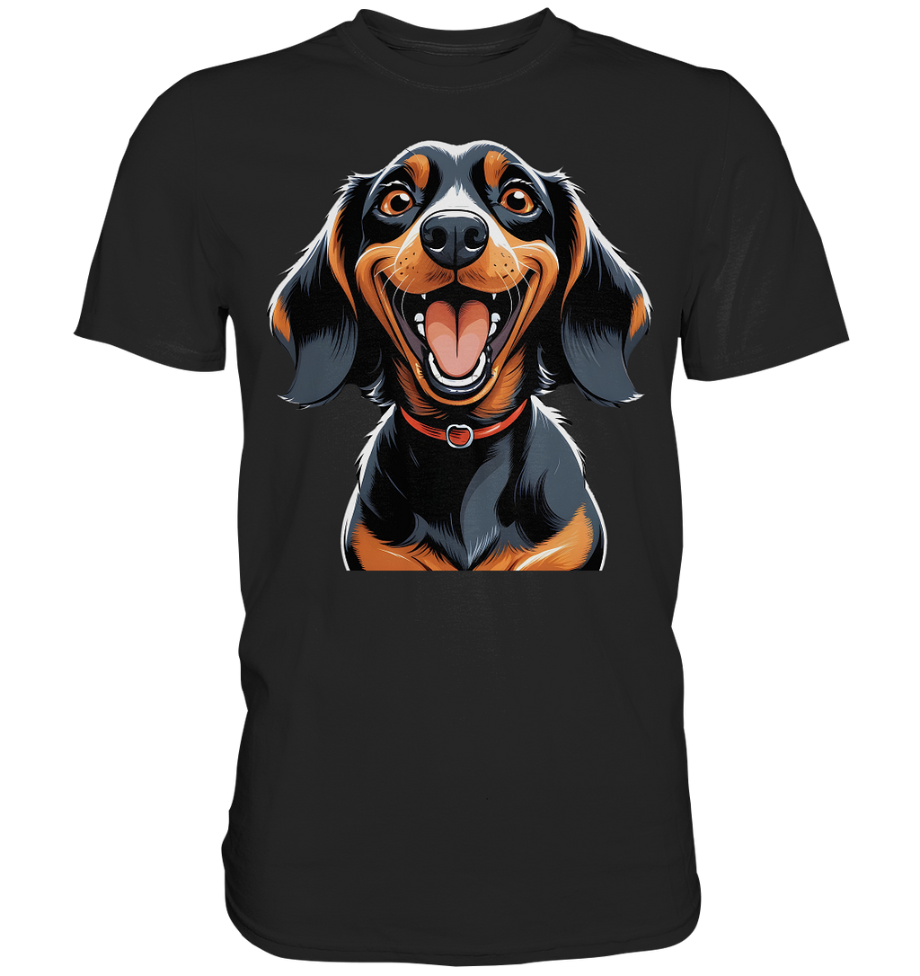 Happy Dackel Cartoon - Premium Shirt