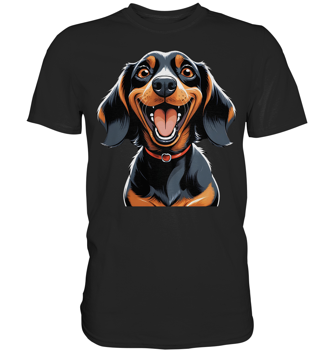Happy Dackel Cartoon - Premium Shirt
