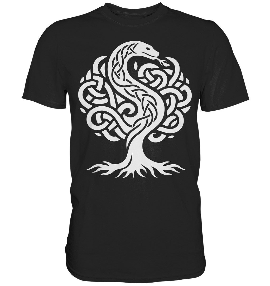 Keltischer Lebensbaum mit Schlange - Premium Shirt