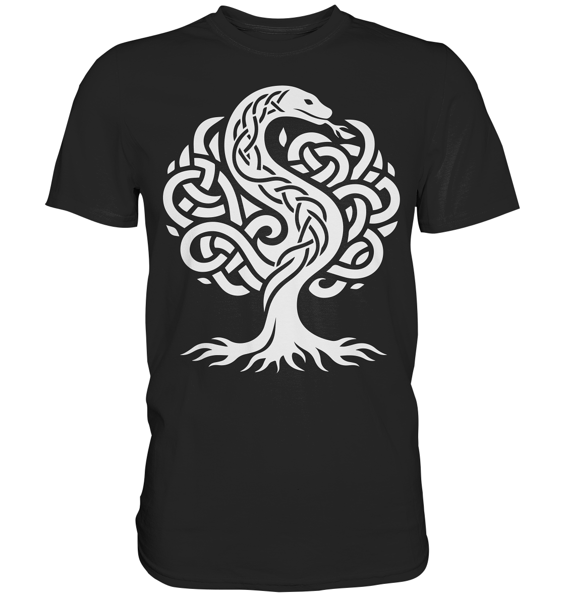 Keltischer Lebensbaum mit Schlange - Premium Shirt