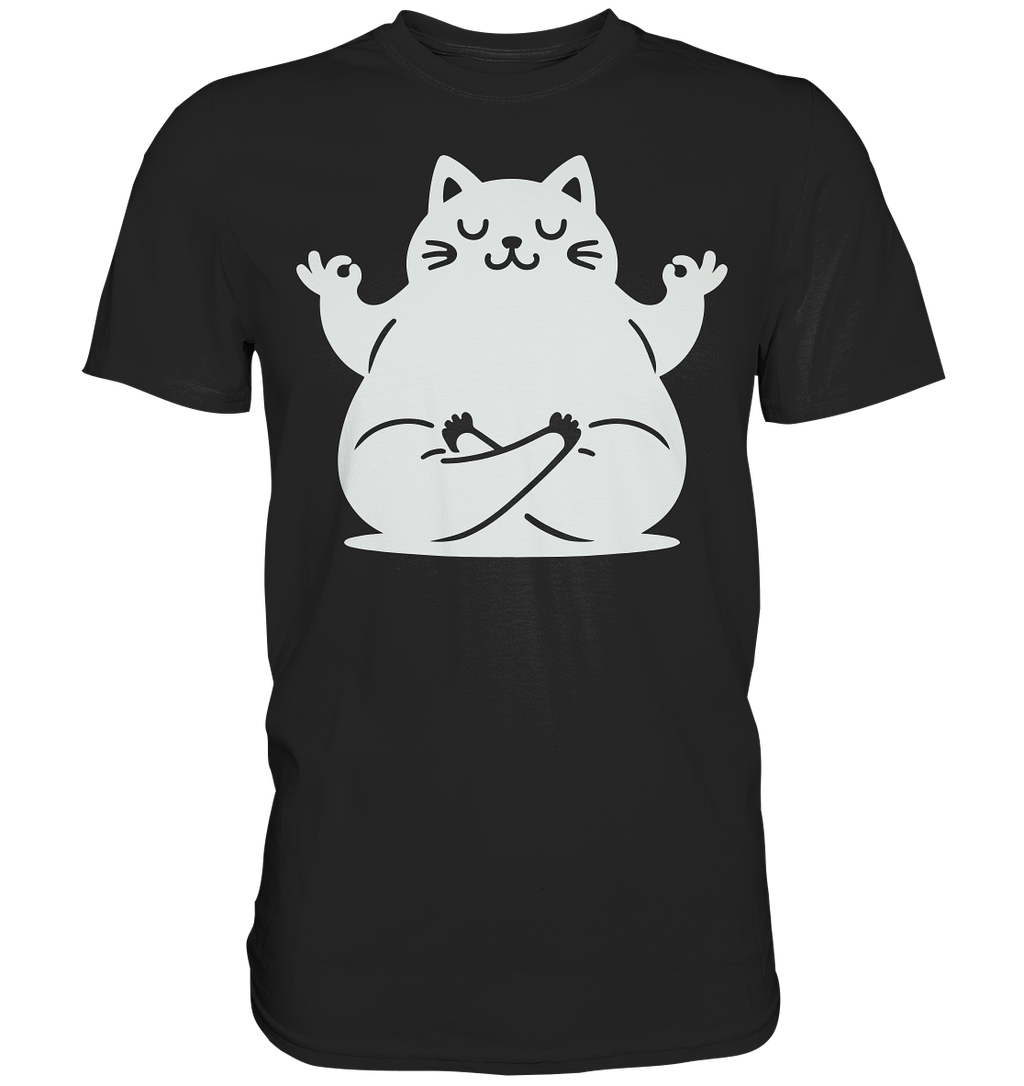 Lustige Yoga Katze - personalisierbar - Premium Shirt