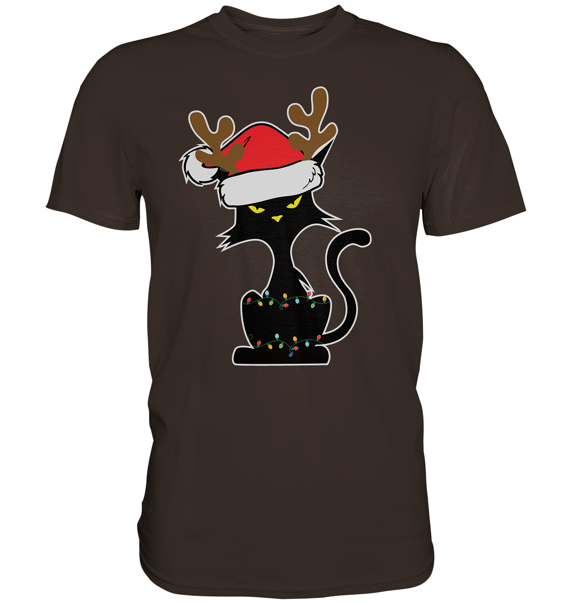 Grumpy Weihnachts Katze Cartoon - Premium Shirt
