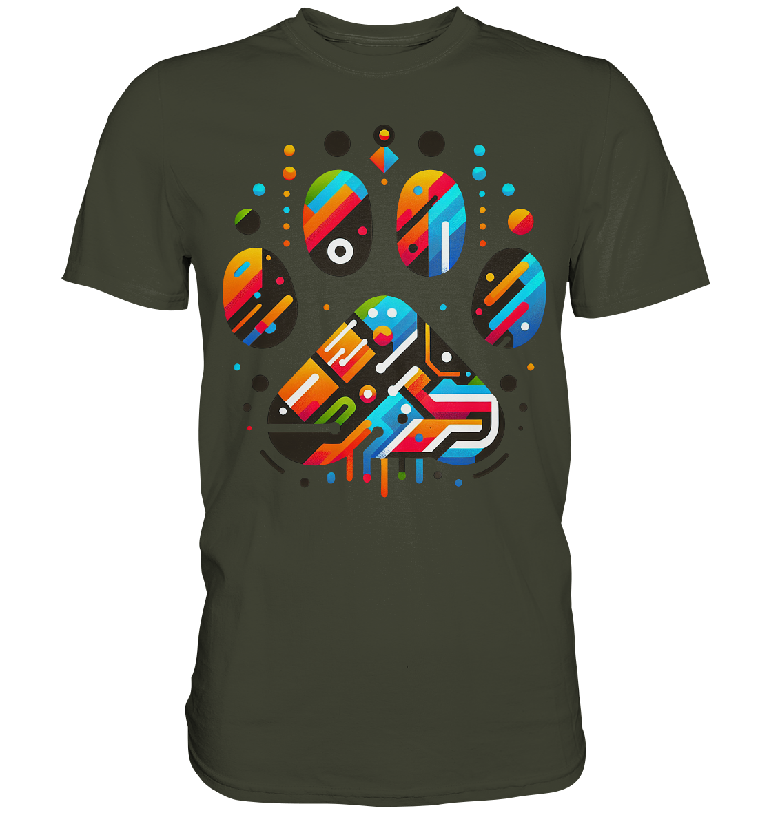 Y2K Technisch Design Pfote  - Premium Shirt