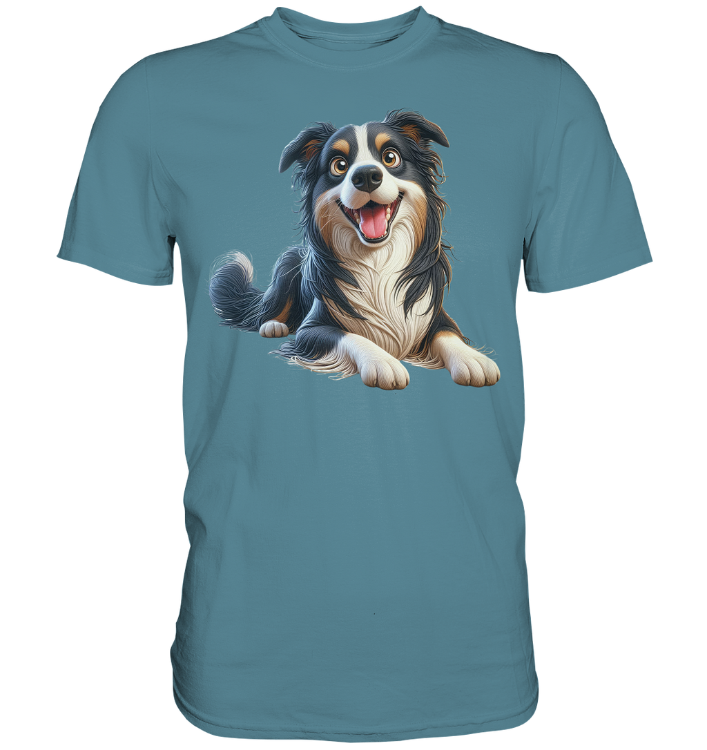 Border Collie Cartoon - personalisierbar - Premium Shirt