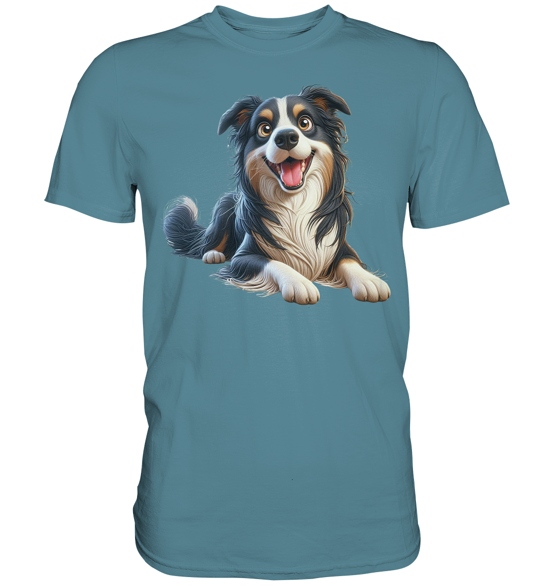 Border Collie Cartoon - personalisierbar - Premium Shirt
