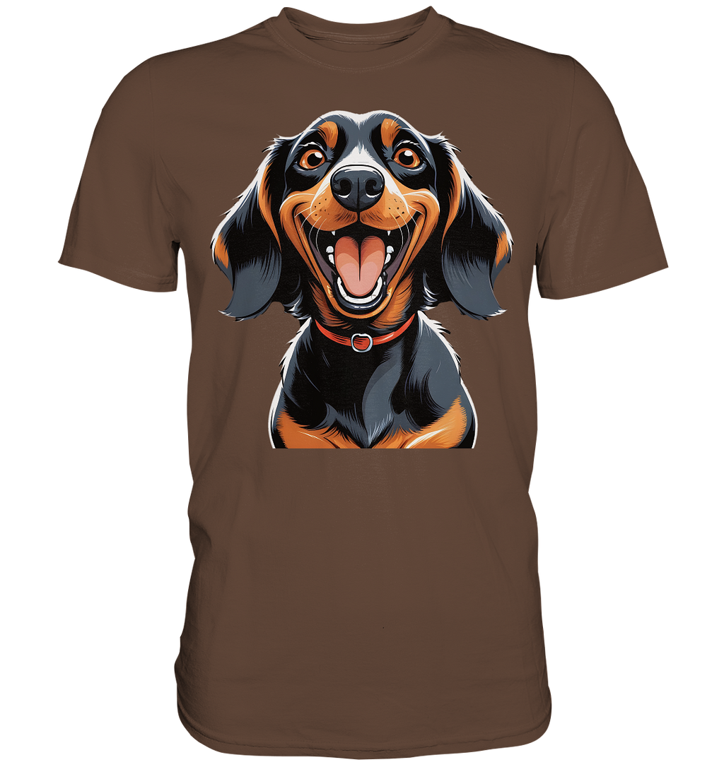 Happy Dackel Cartoon - Premium Shirt