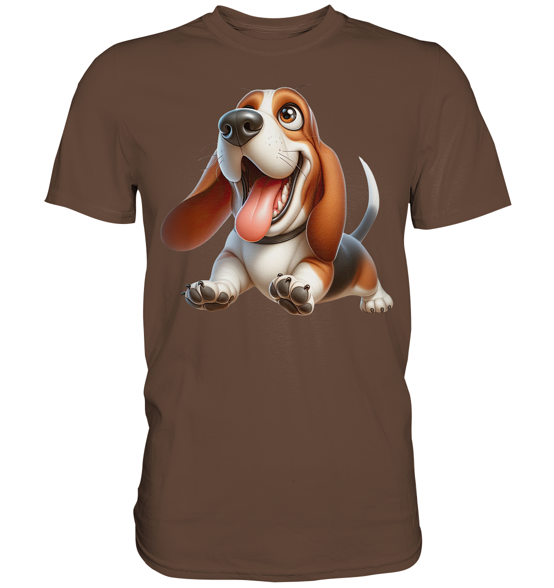 Basset Hound Cartoon personalisierbar - Premium Shirt