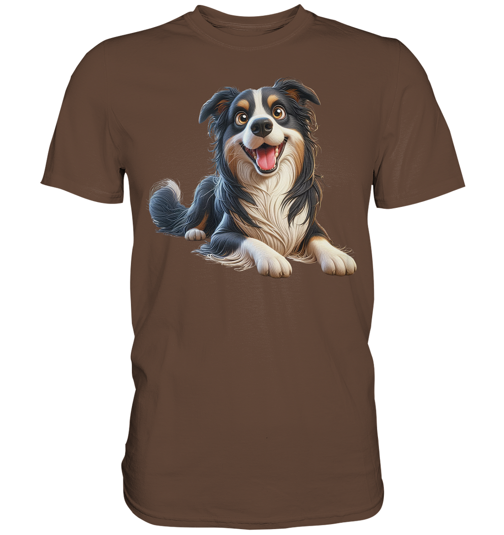 Border Collie Cartoon - personalisierbar - Premium Shirt