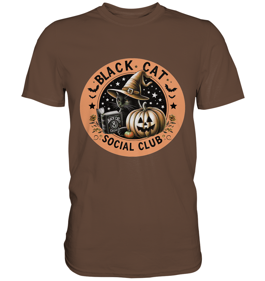 Halloween Black Cat Social Club - Premium Shirt