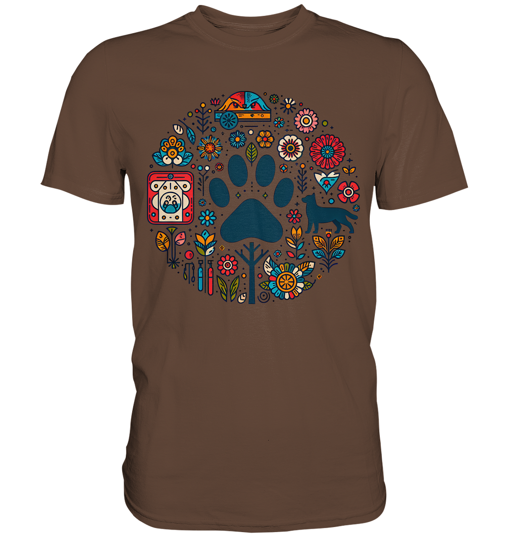Farbige Modernes Design Pfote , Hund, Natur - Premium Shirt