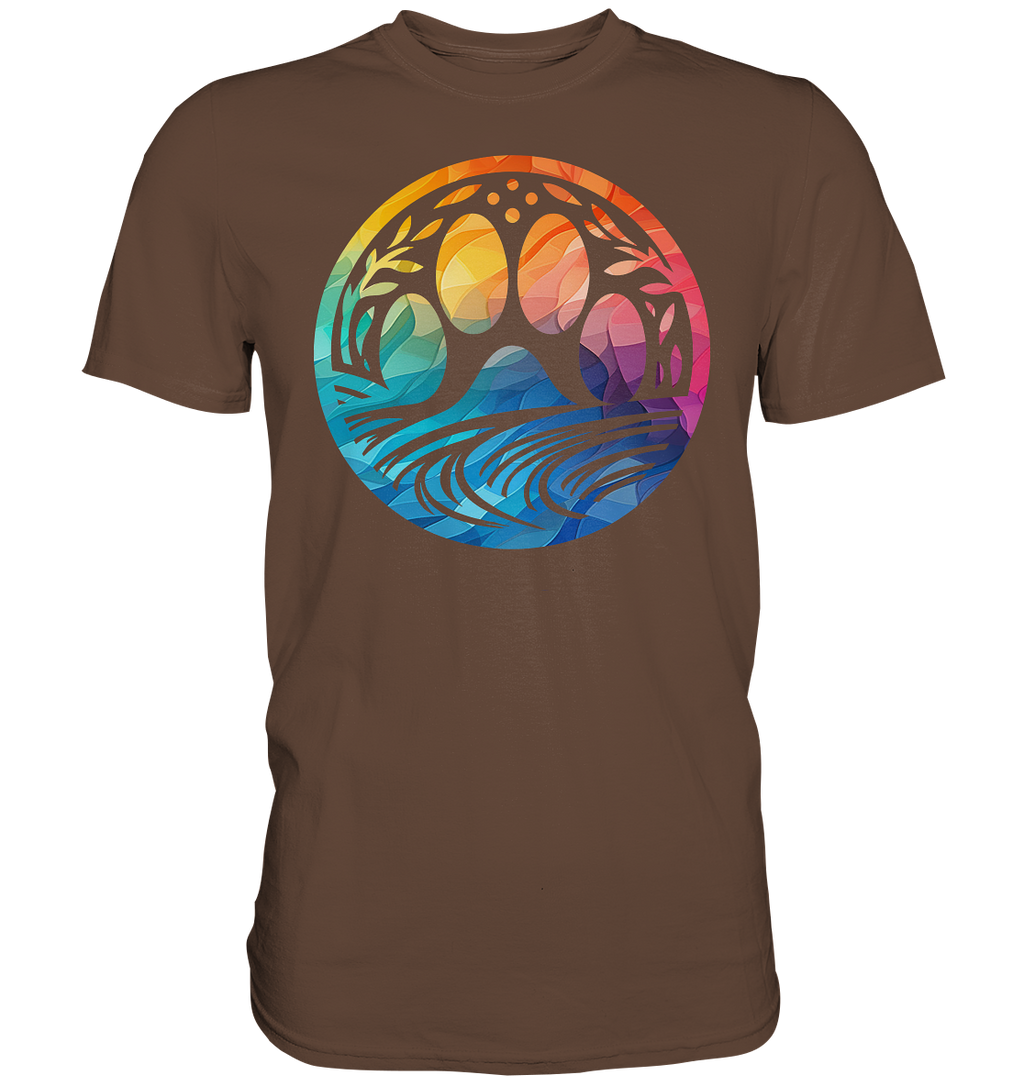 Modern Design Pfote mit regenbogenartigen Farbverlauf  - Premium Shirt