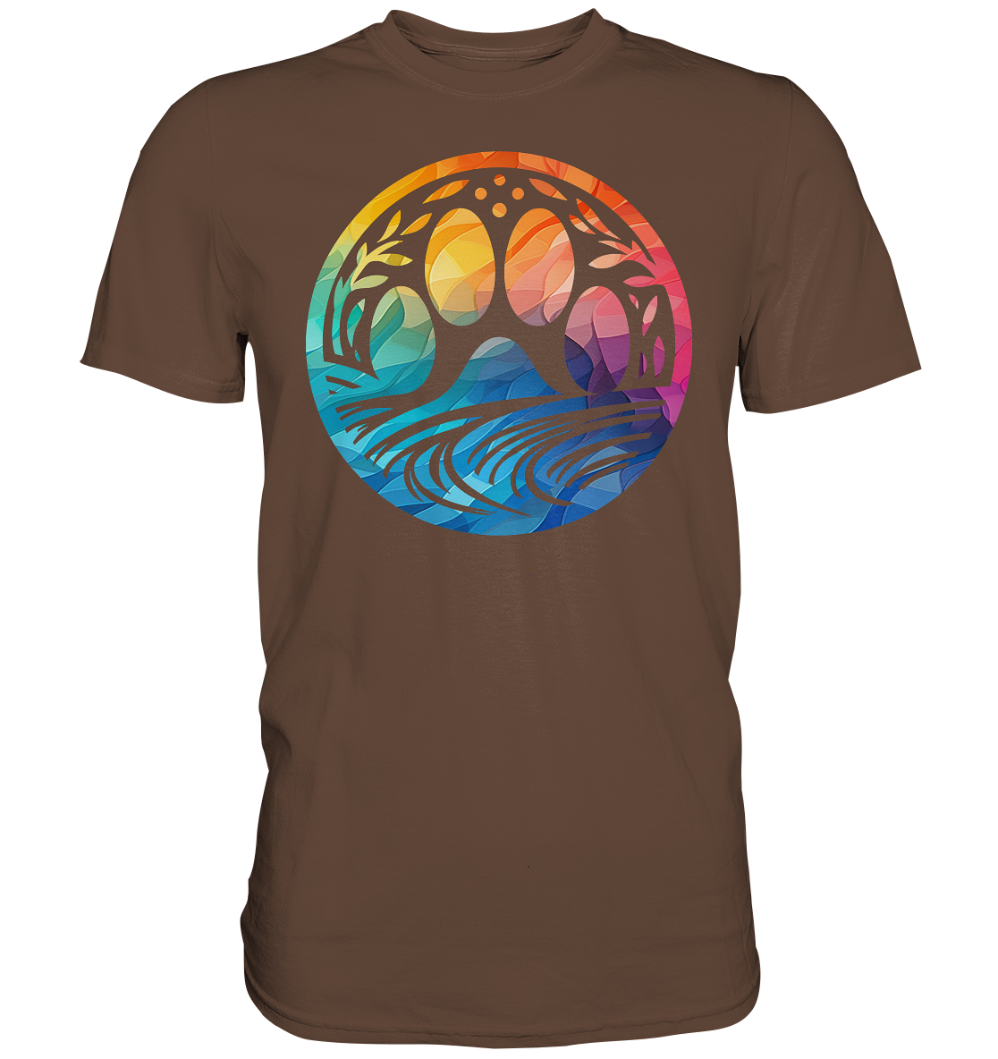 Modern Design Pfote mit regenbogenartigen Farbverlauf  - Premium Shirt
