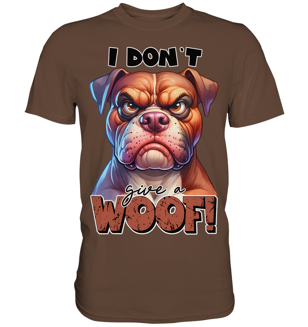 I don't give a woof - Fun Hunde Cartoon - Premium Shirt