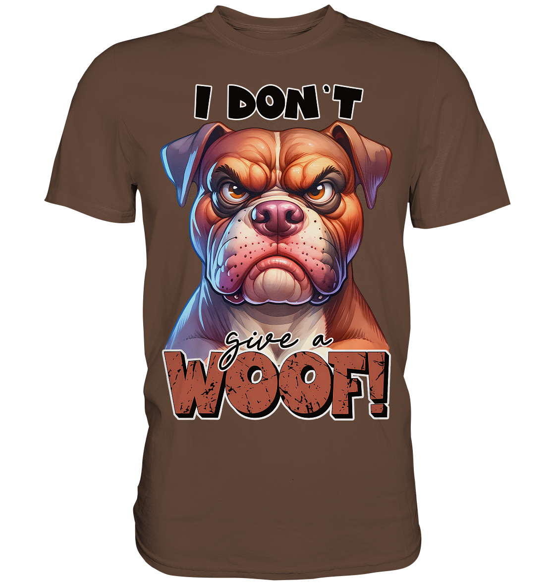 I don't give a woof - Fun Hunde Cartoon - Premium Shirt