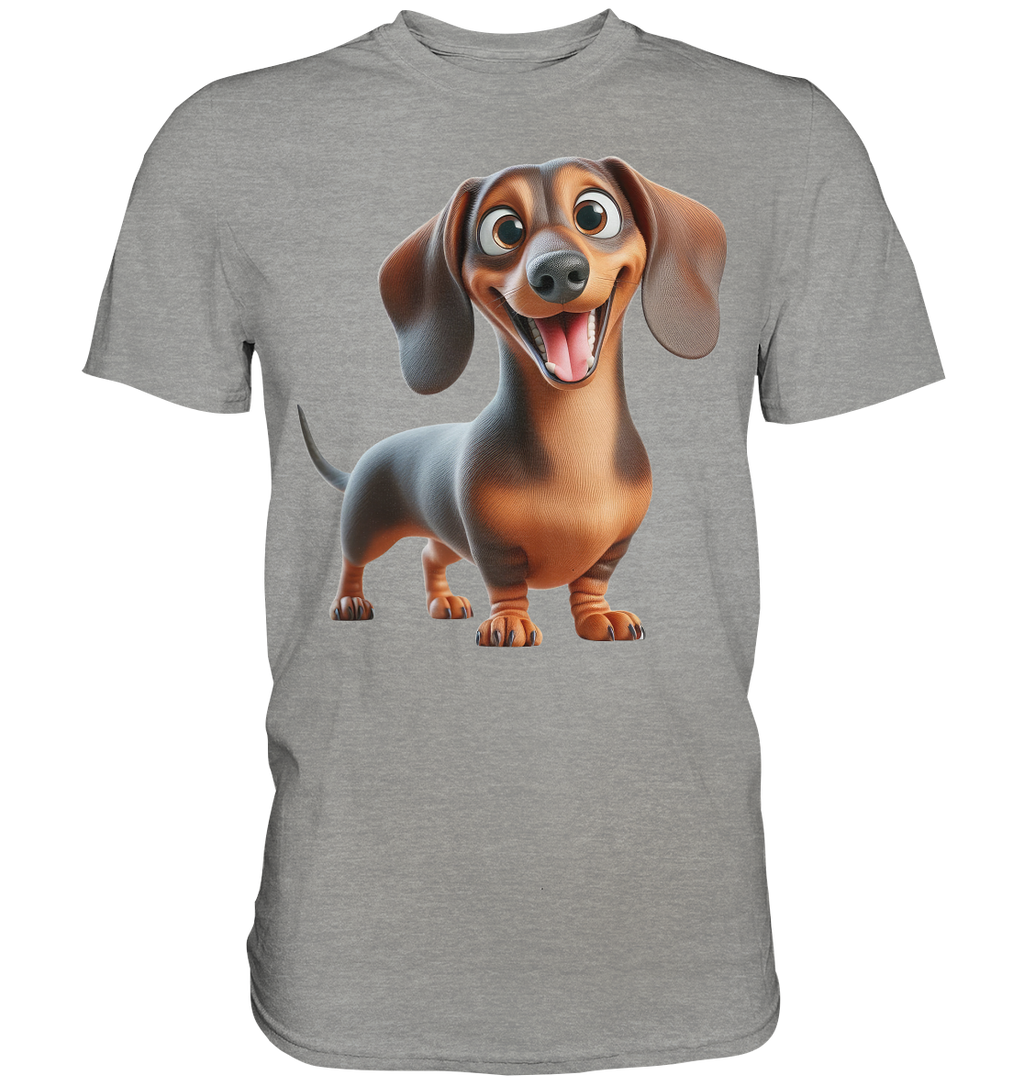 Happy Dackel Cartoon - personalisierbar - Premium Shirt