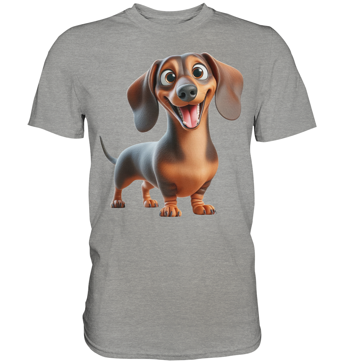 Happy Dackel Cartoon - personalisierbar - Premium Shirt