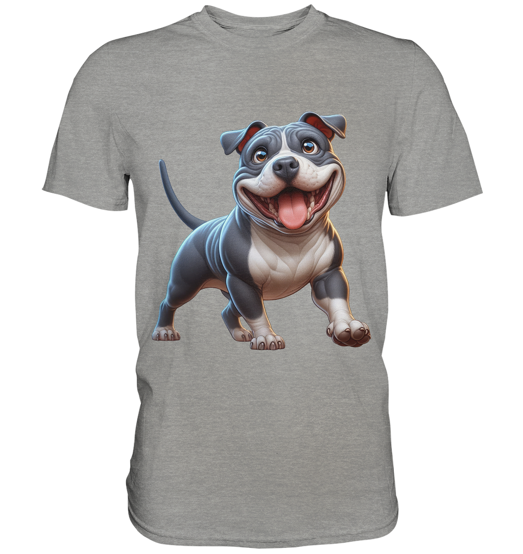 Pittbull Cartoon Hund personalisierbar - Premium Shirt