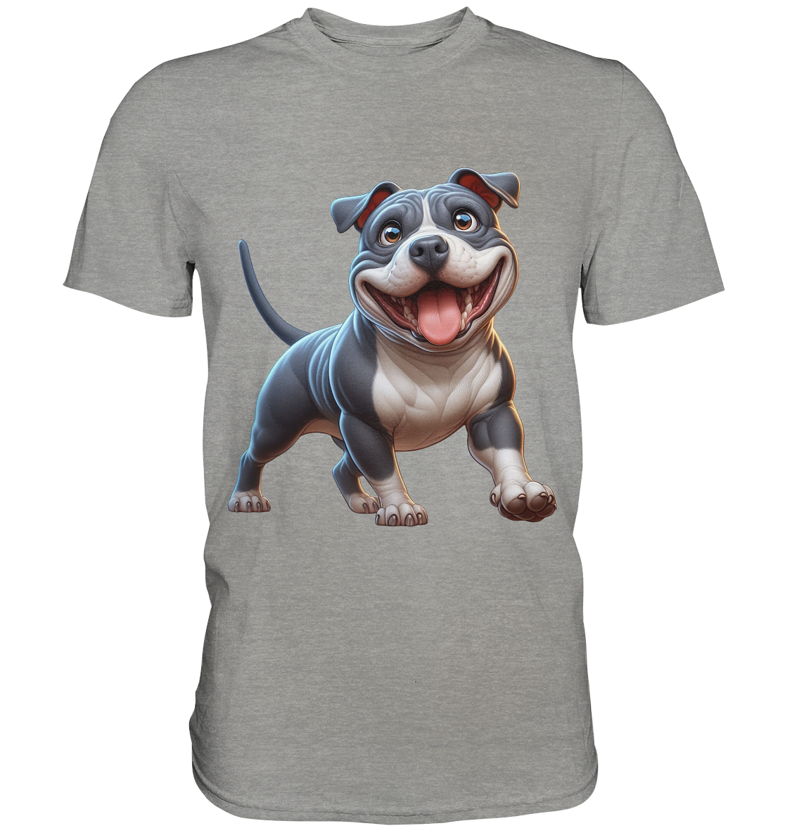 Pittbull Cartoon Hund personalisierbar - Premium Shirt