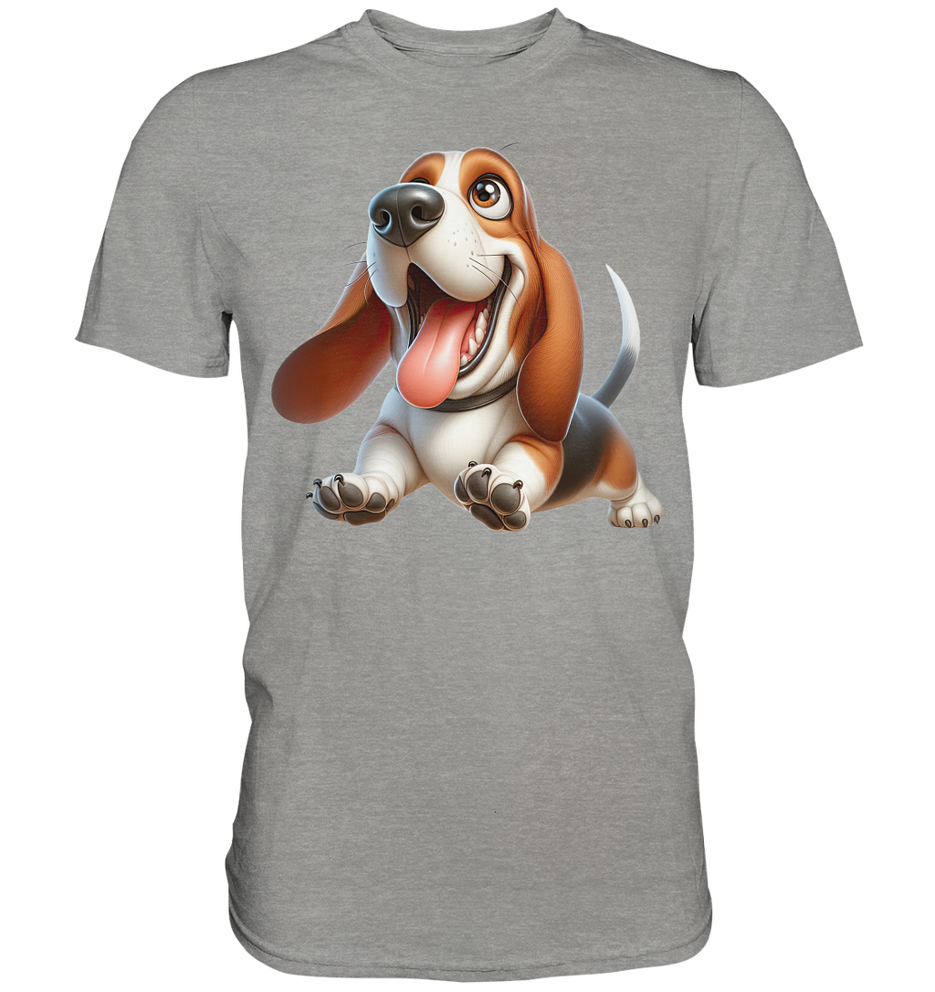 Basset Hound Cartoon personalisierbar - Premium Shirt