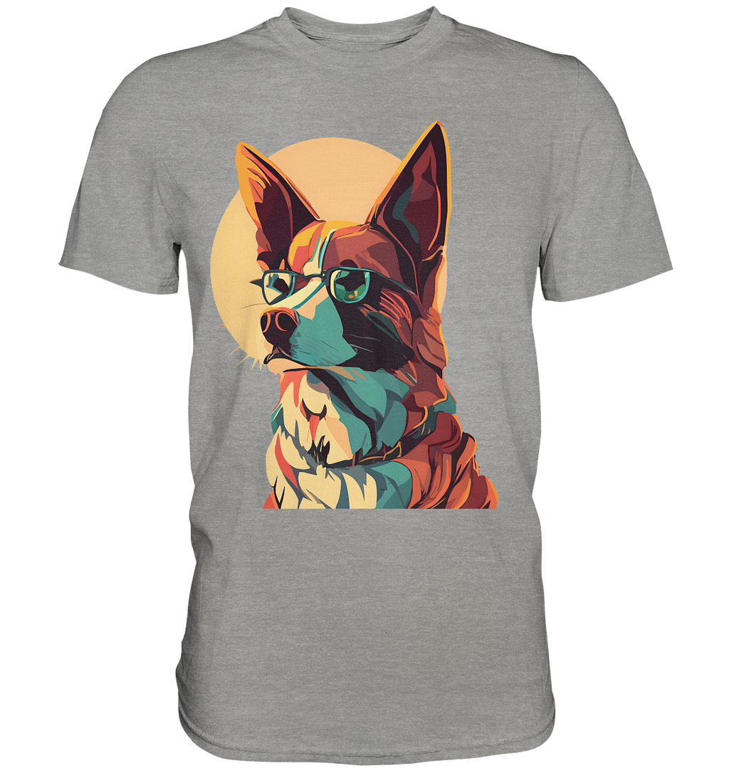 Retro Pop Art Illustration Fox Terrier Hund - Premium Shirt
