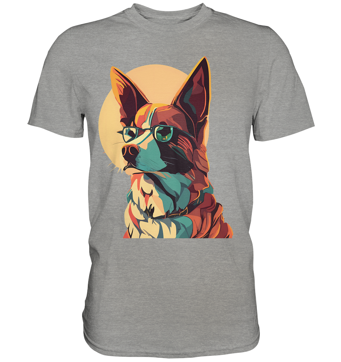 Retro Pop Art Illustration Fox Terrier Hund - Premium Shirt