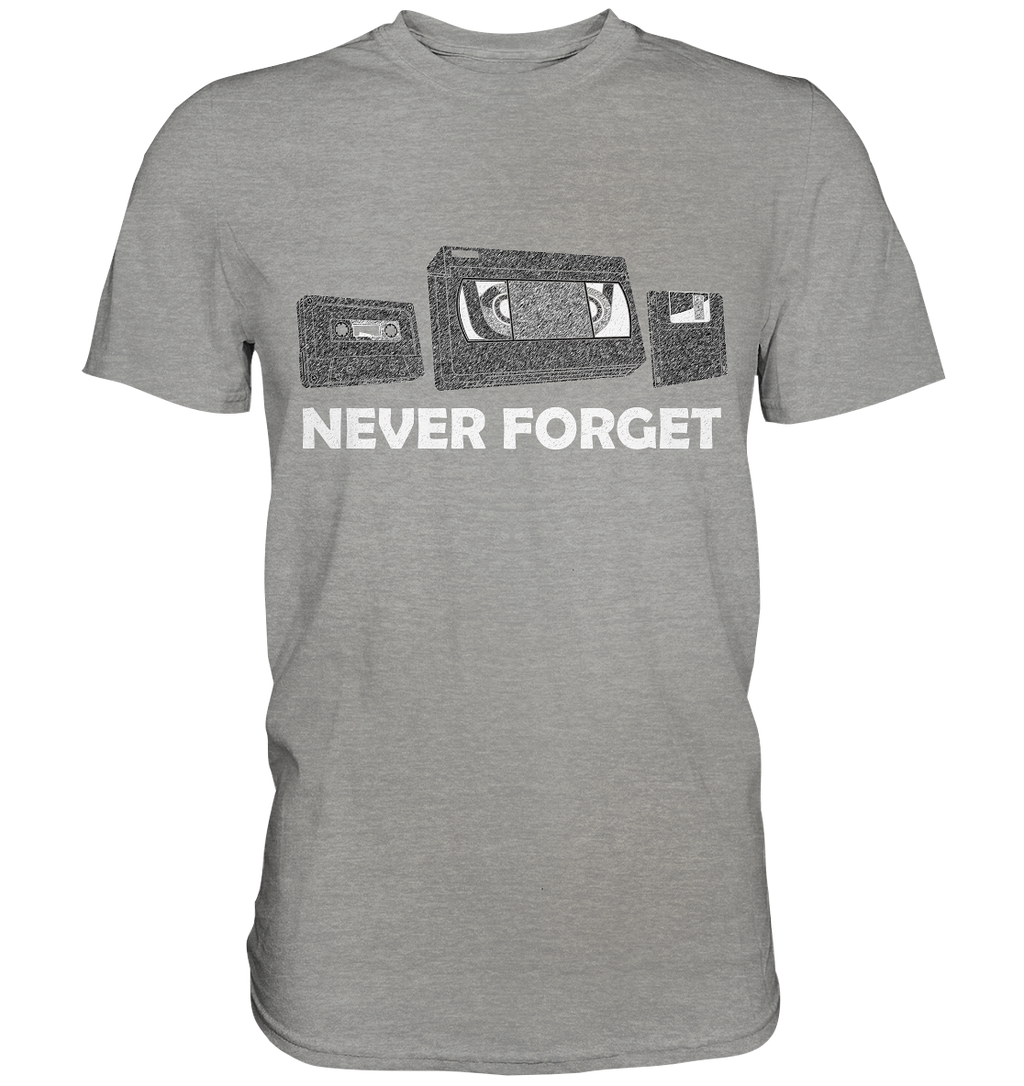 Kasette, VHS,  Disk - never forget - Premium Shirt