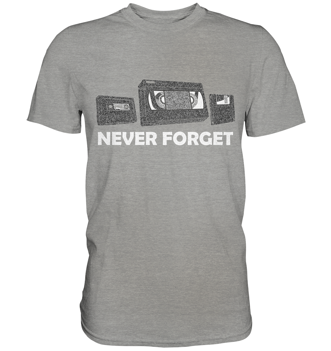 Kasette, VHS,  Disk - never forget - Premium Shirt
