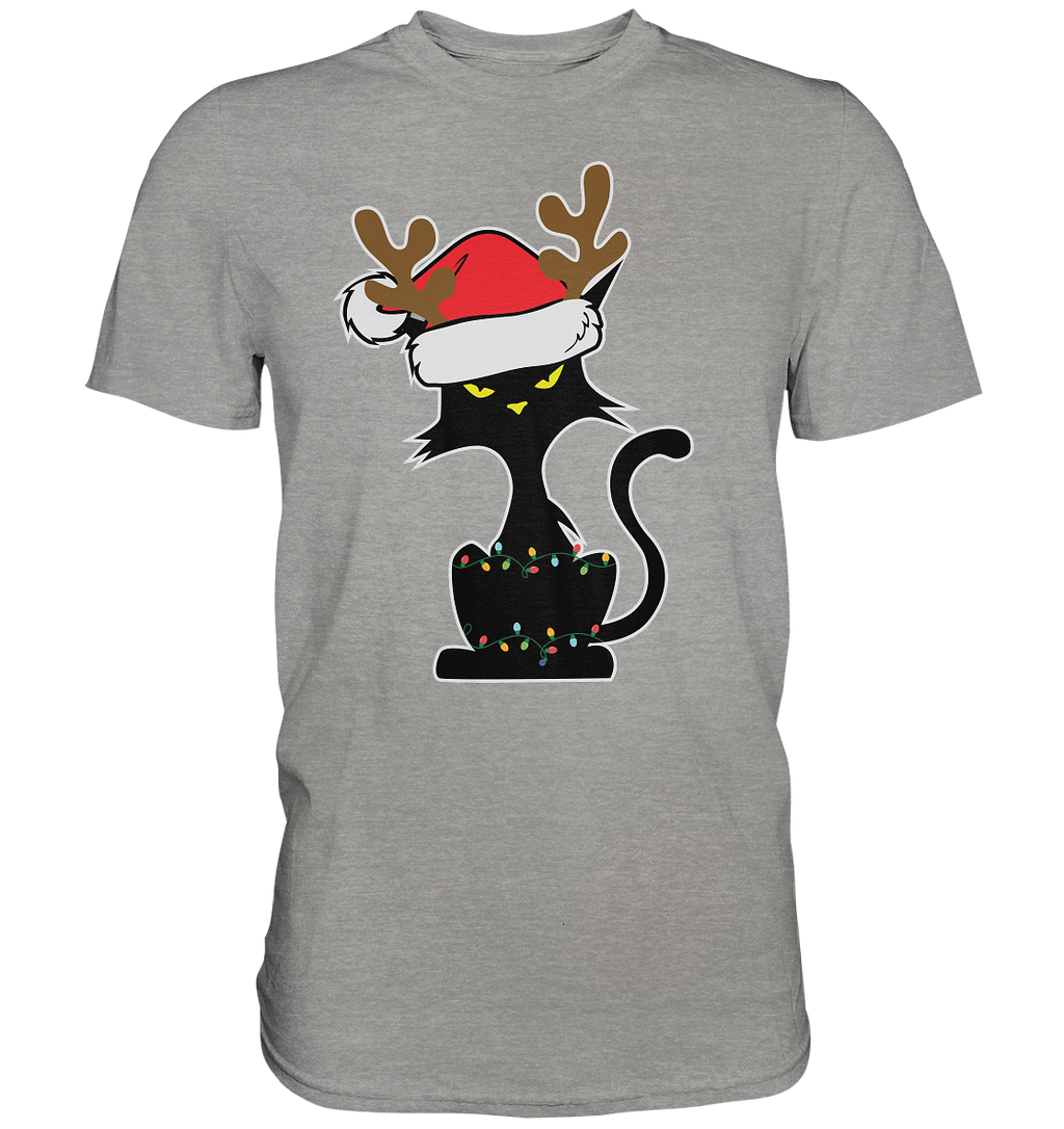 Grumpy Weihnachts Katze Cartoon - Premium Shirt