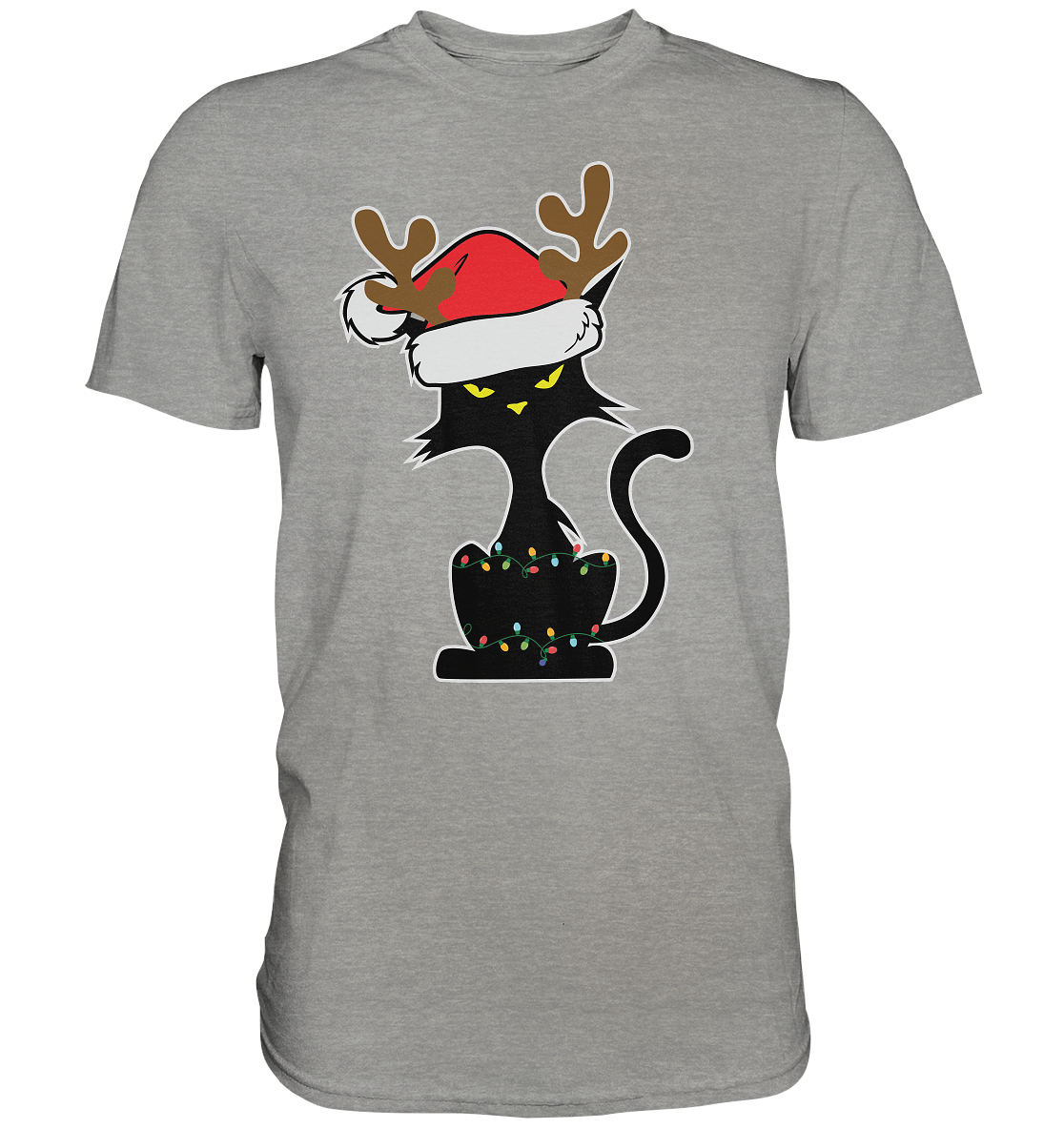 Grumpy Weihnachts Katze Cartoon - Premium Shirt
