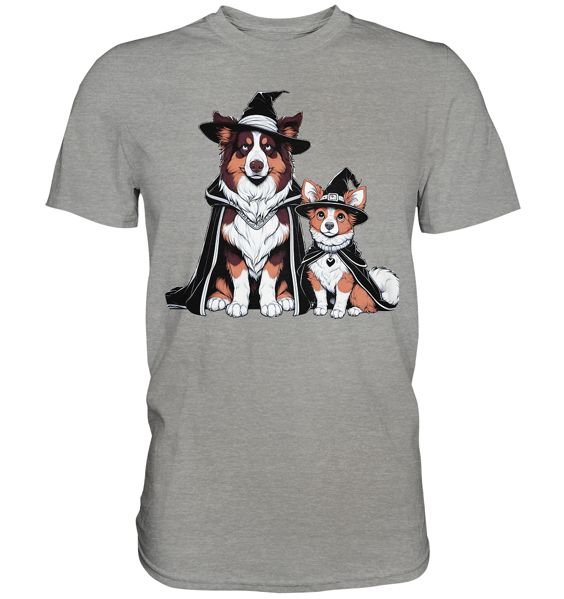 Halloween Wizard Hunde Terrier und Australian Sheppard  - Premium Shirt