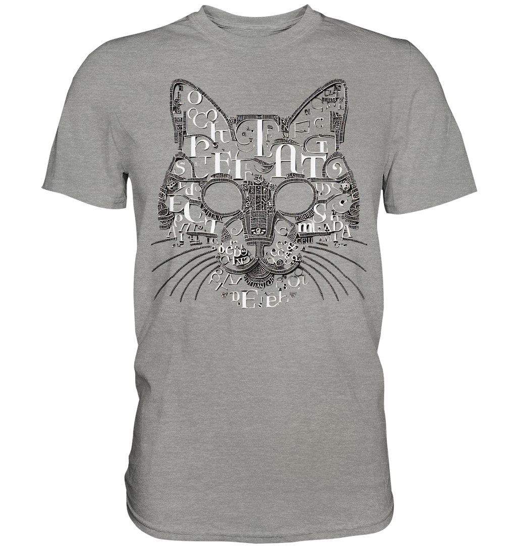 katzenkopf modernes design Buchstaben - Premium Shirt
