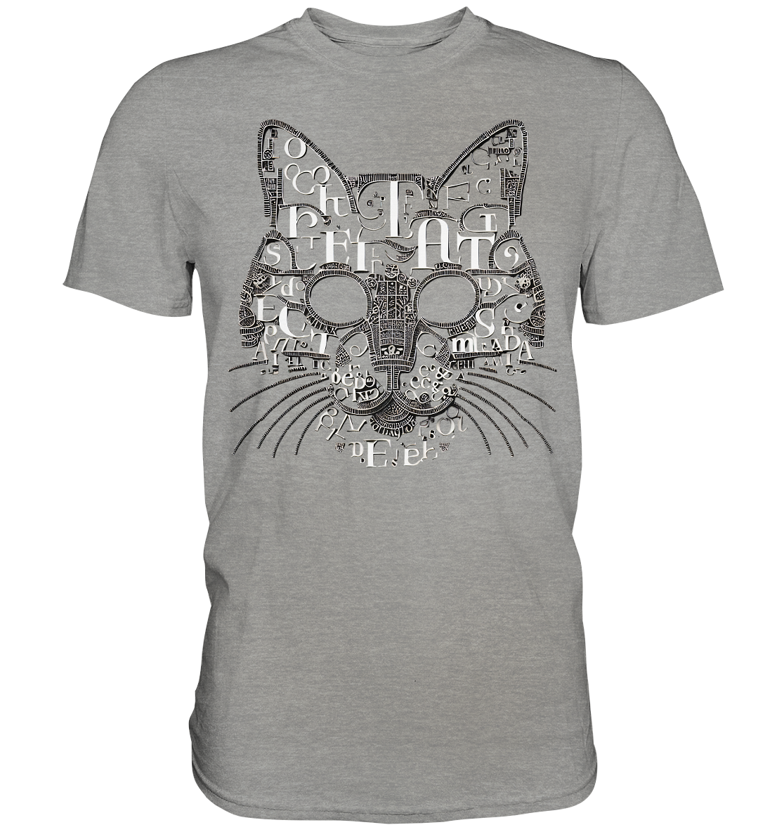 katzenkopf modernes design Buchstaben - Premium Shirt