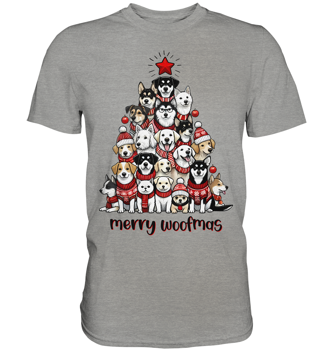 Weihnachten Christmas Hunde Baum Merry Woofmas - Premium Shirt