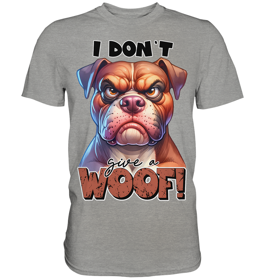 I don't give a woof - Fun Hunde Cartoon - Premium Shirt