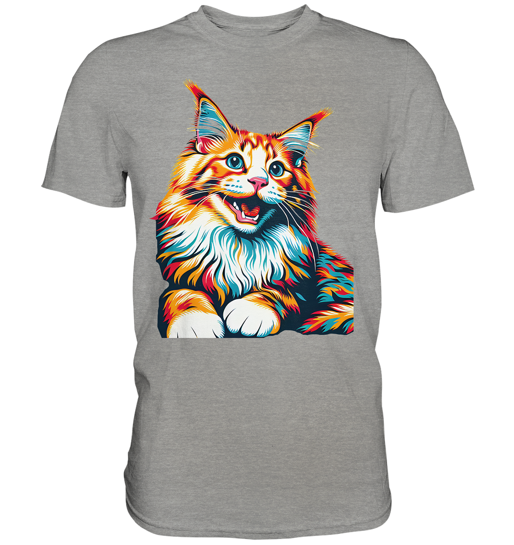 Maine Coon Katze Pop Art - personalisierbar - Premium Shirt