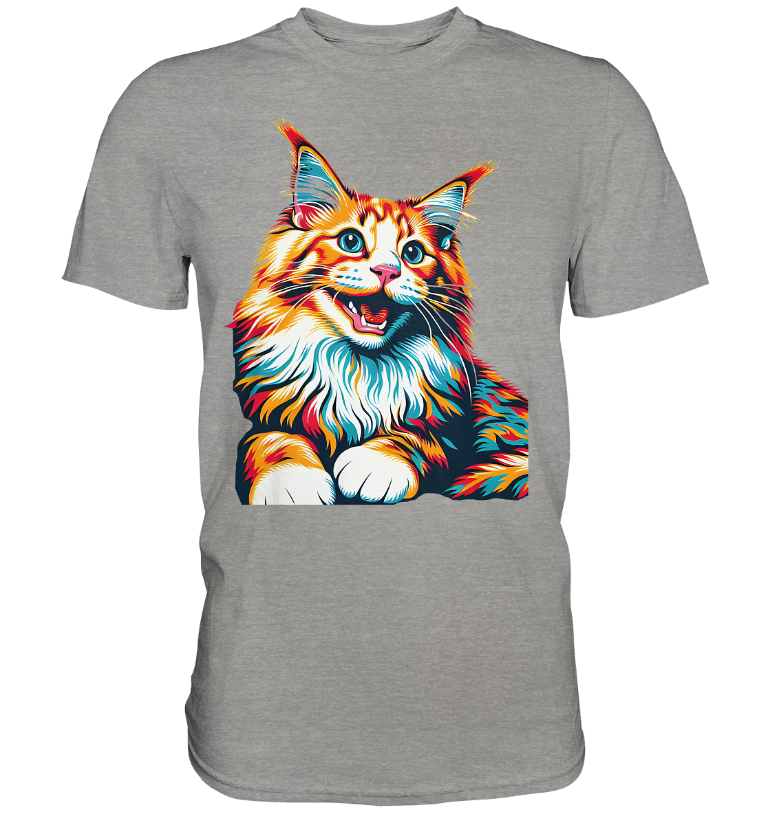 Maine Coon Katze Pop Art - personalisierbar - Premium Shirt