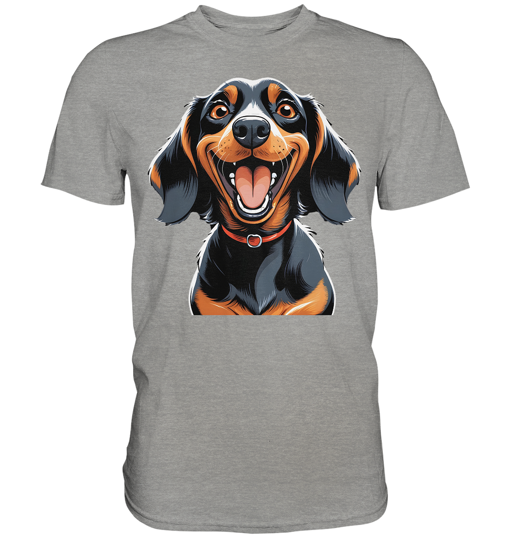 Happy Dackel Cartoon - Premium Shirt