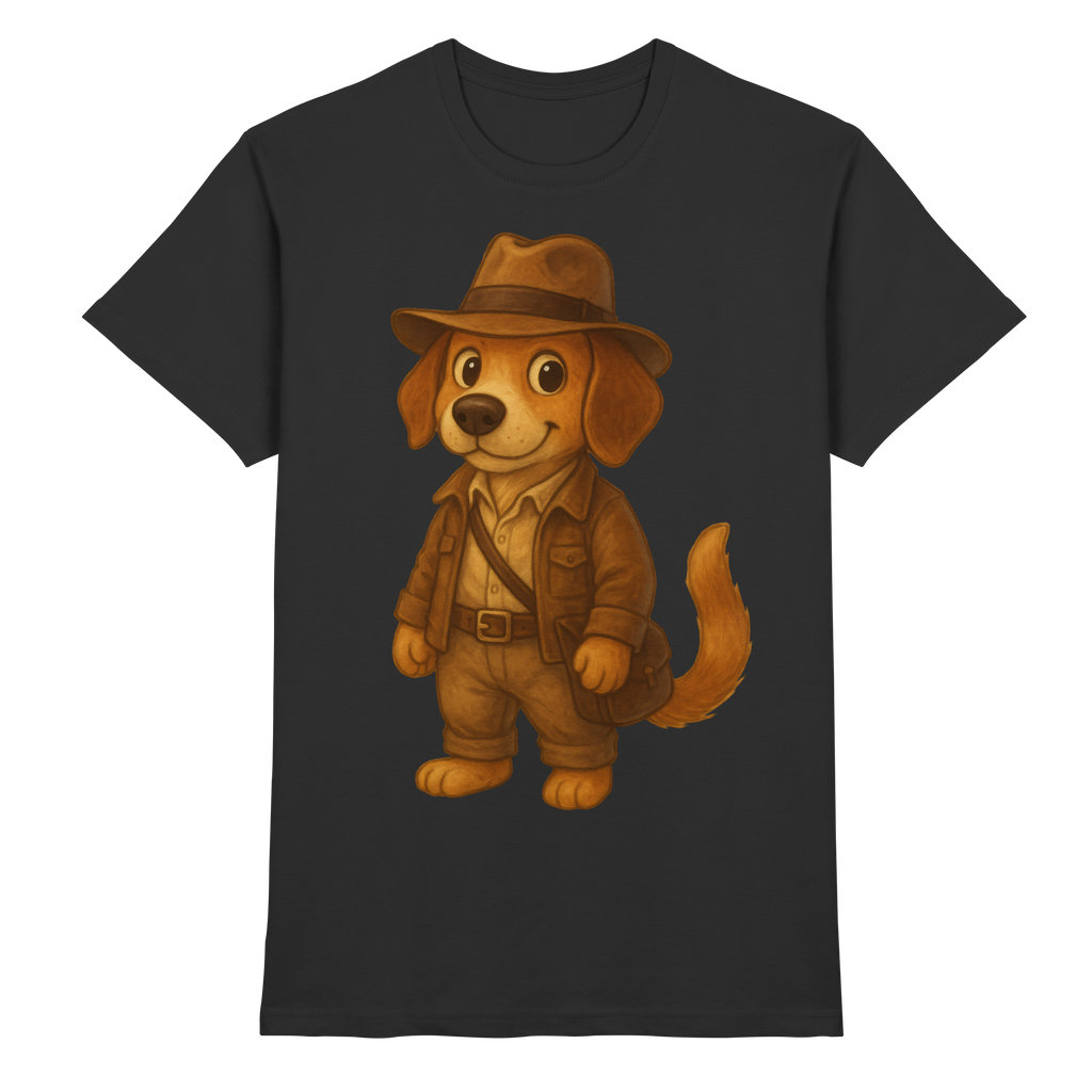 Abenteurer Hunde Cartoon  - Premium Shirt