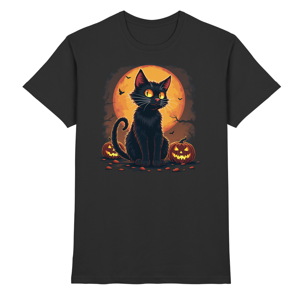 Halloween Black Cat- Schwarze Katze - Premium Shirt