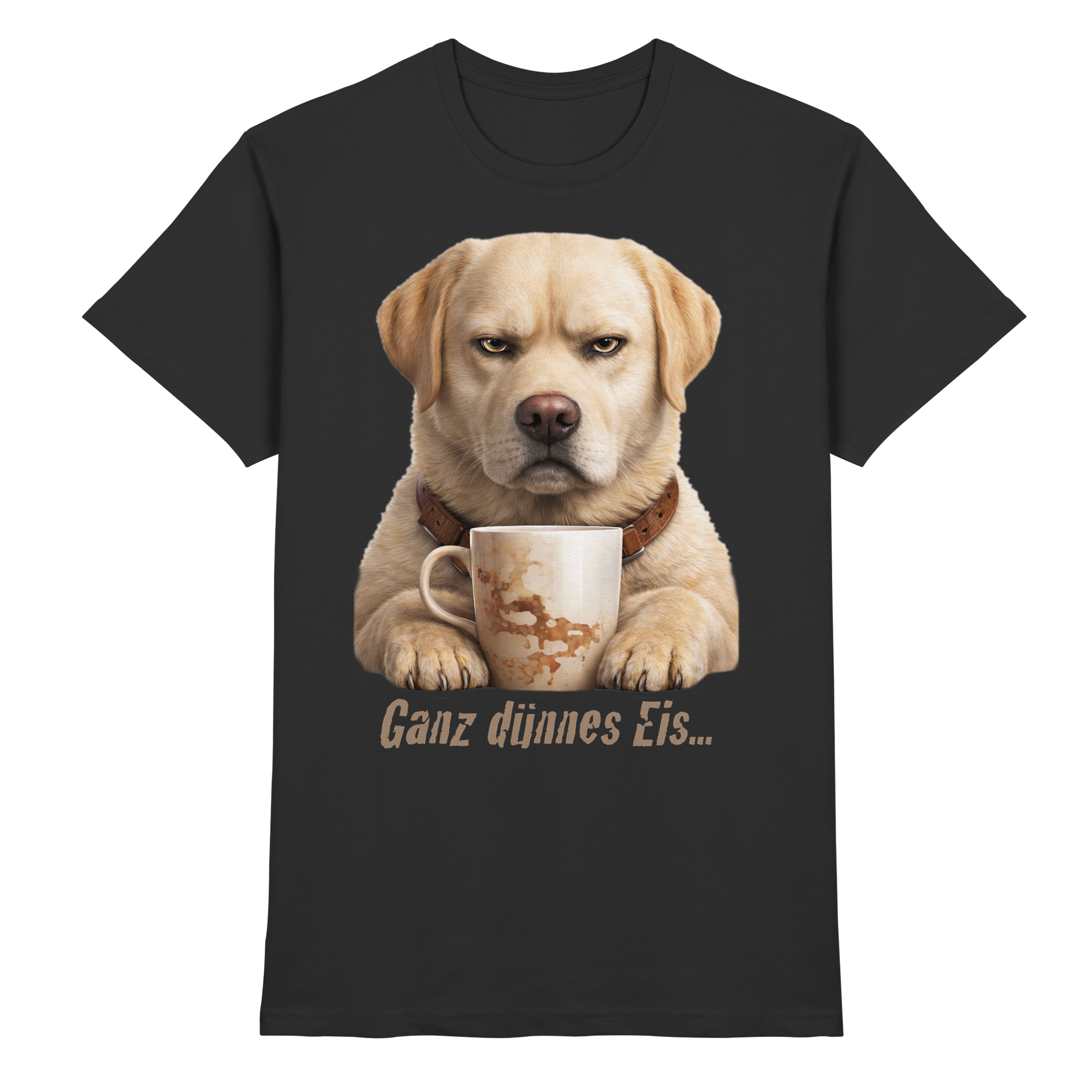 Ganz dünnes Eis- Grumpy Labrador Retreiver  - Premium Shirt