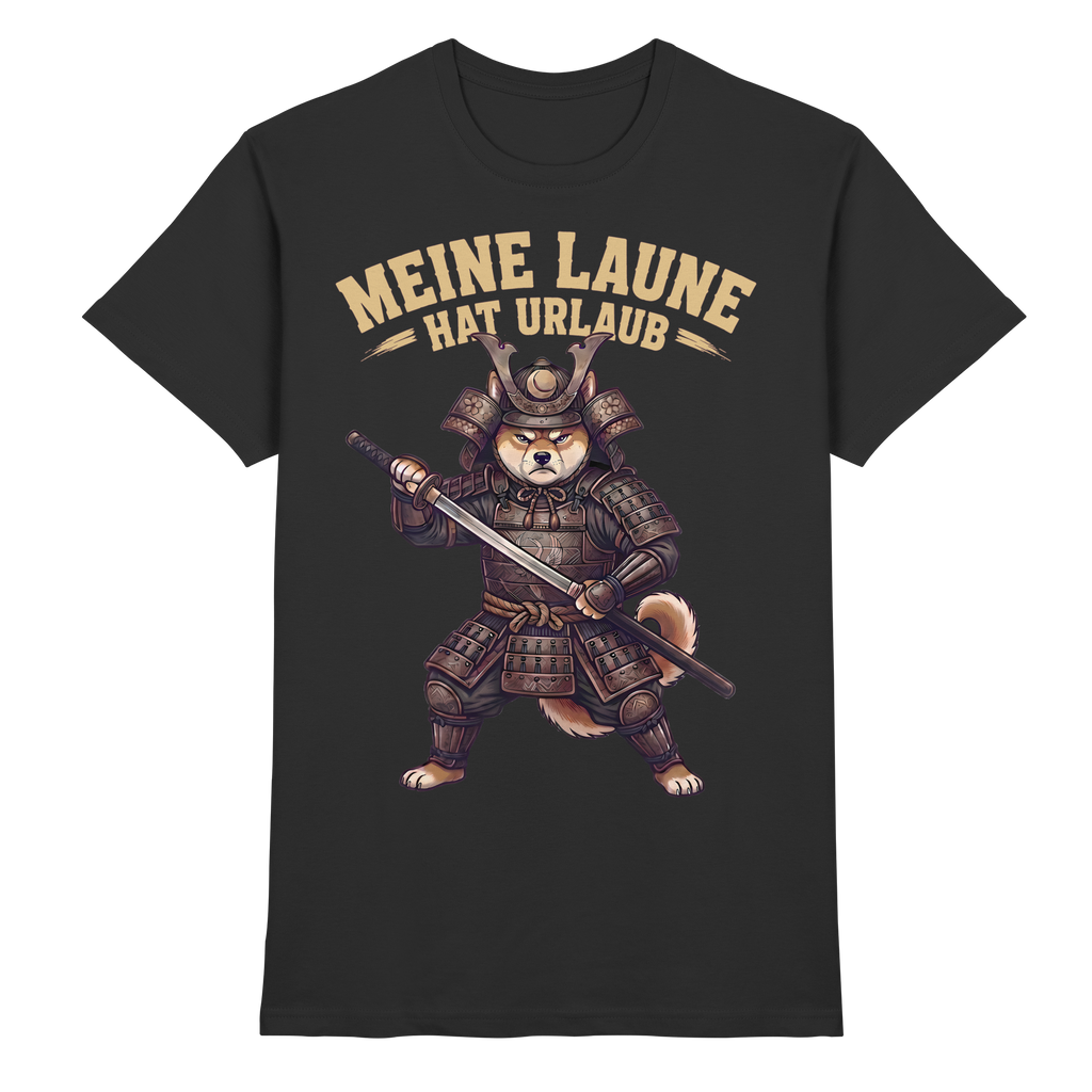 Meine Laune hat Urlaub – Lustiger Shiba Samurai Hund - Premium Shirt