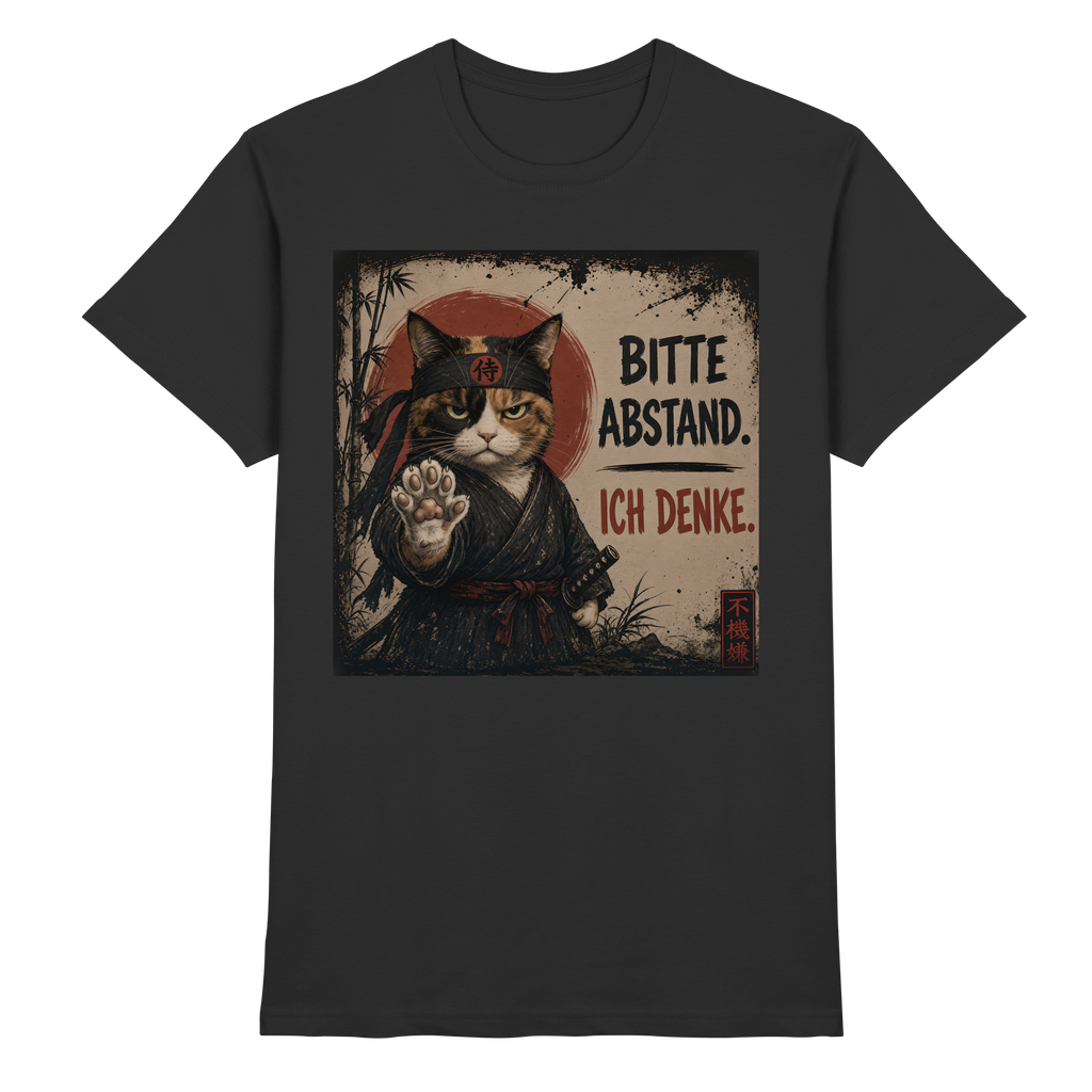 Cyberpunk Samurai grumpy Cat Bitte Abstand - Premium Shirt